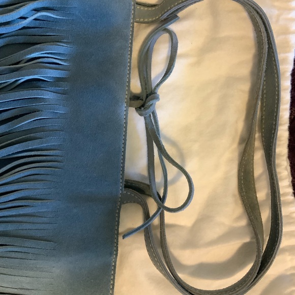 Miu Miu blue suede fringe RARE Limited Edition bag - Picture 5 of 8